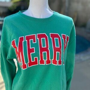Green 'MERRY' Sweatshirt